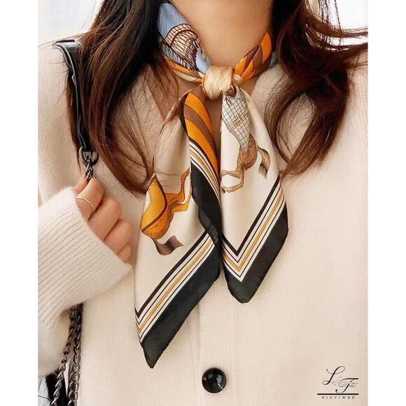 Satin Bandanas Head A18 Blue Scarf Women Lightweight Silk Hair Wrap Sleep Scarf - Picture 6 of 6